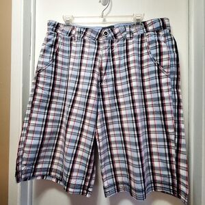 Buffalo David Bitton Mens Shorts Size 34 Blue Red White Stripe